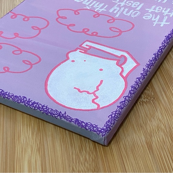 Original YOU(RSELF) cute skull clouds truism poetry painting - Picture 4 of 4